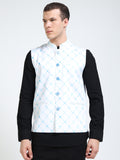 Side profile of Men’s Printed Modi Coat Blue Hue Dots pattern