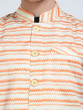 Close-up of Mandarin collar on Wavy Stripes Printed Modi Jacket