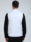 Back view of Diamond Mesh Printed Modi Coat for men in slim-fit design