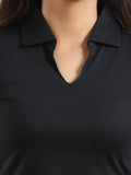 Women's Scallop Polo T Shirt