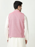 Back view of Pink Sustainable Cotton Modi Coat for men in slim-fit design
