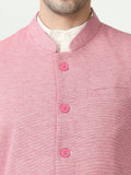 Button-front detailing on Sustainable Cotton Modi Coat Pink
