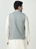 Back view of Bottle Green Sustainable Cotton Modi Coat for men in slim-fit design
