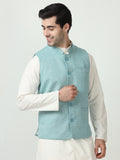 Side profile of Men’s Sustainable Cotton Modi Coat Jade
