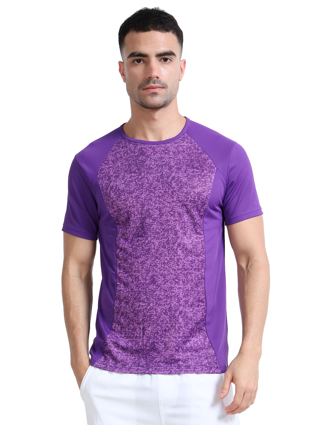 Printed Mens Active T-Shirt - Purple