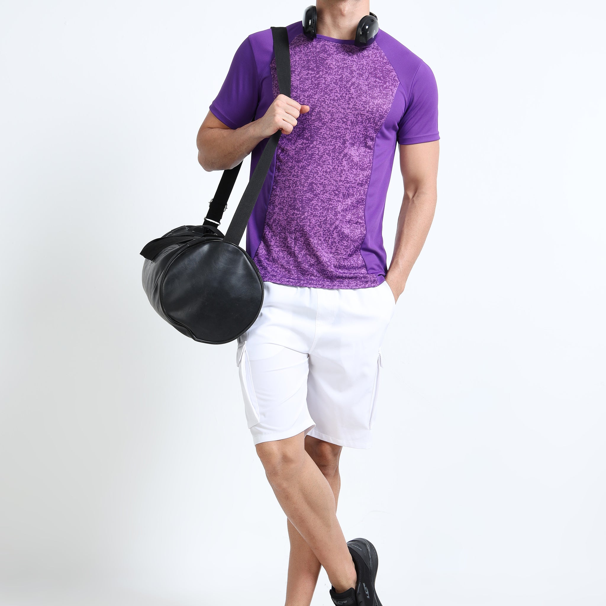 Printed Mens Active T-Shirt - Purple