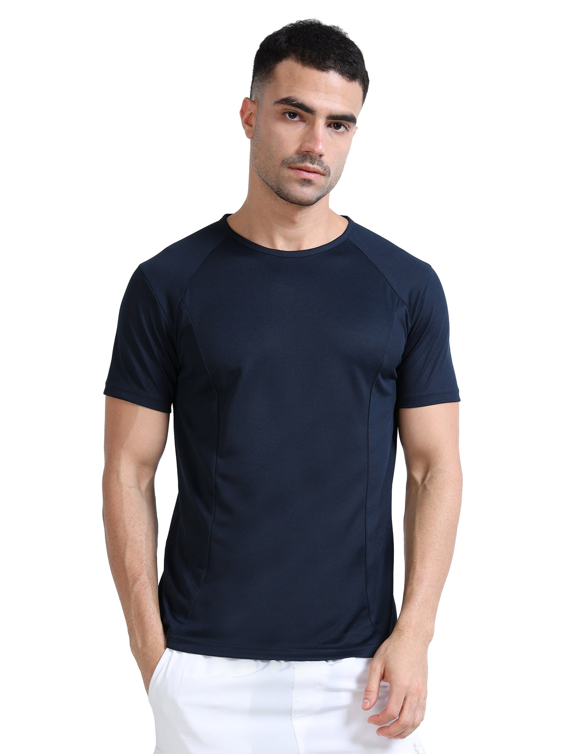 Mens gym t-shirt with rice knit fabric