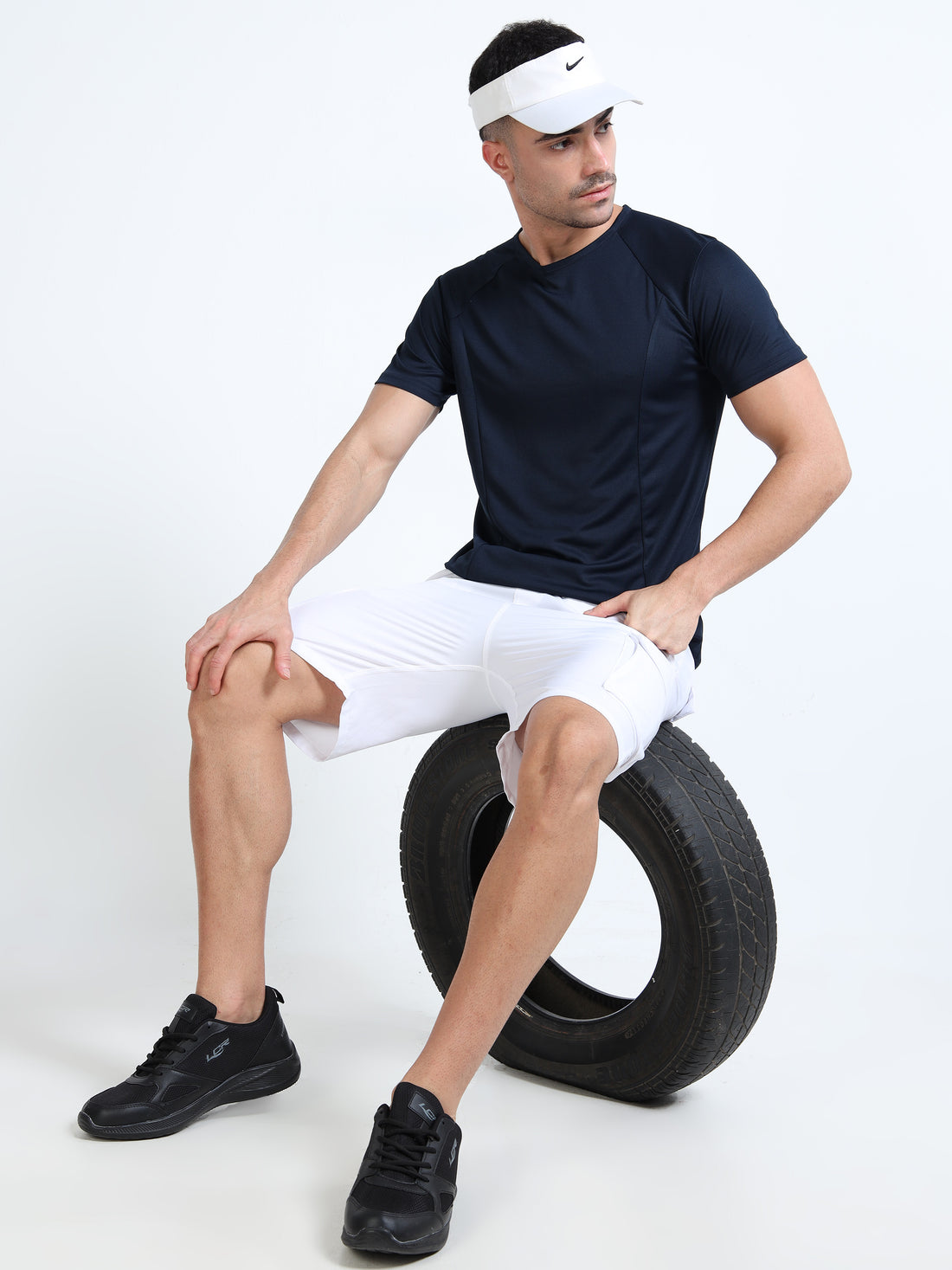 Mens gym t-shirt with rice knit fabric