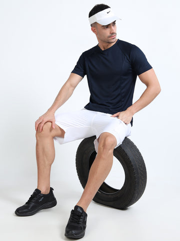 Mens gym t-shirt with rice knit fabric