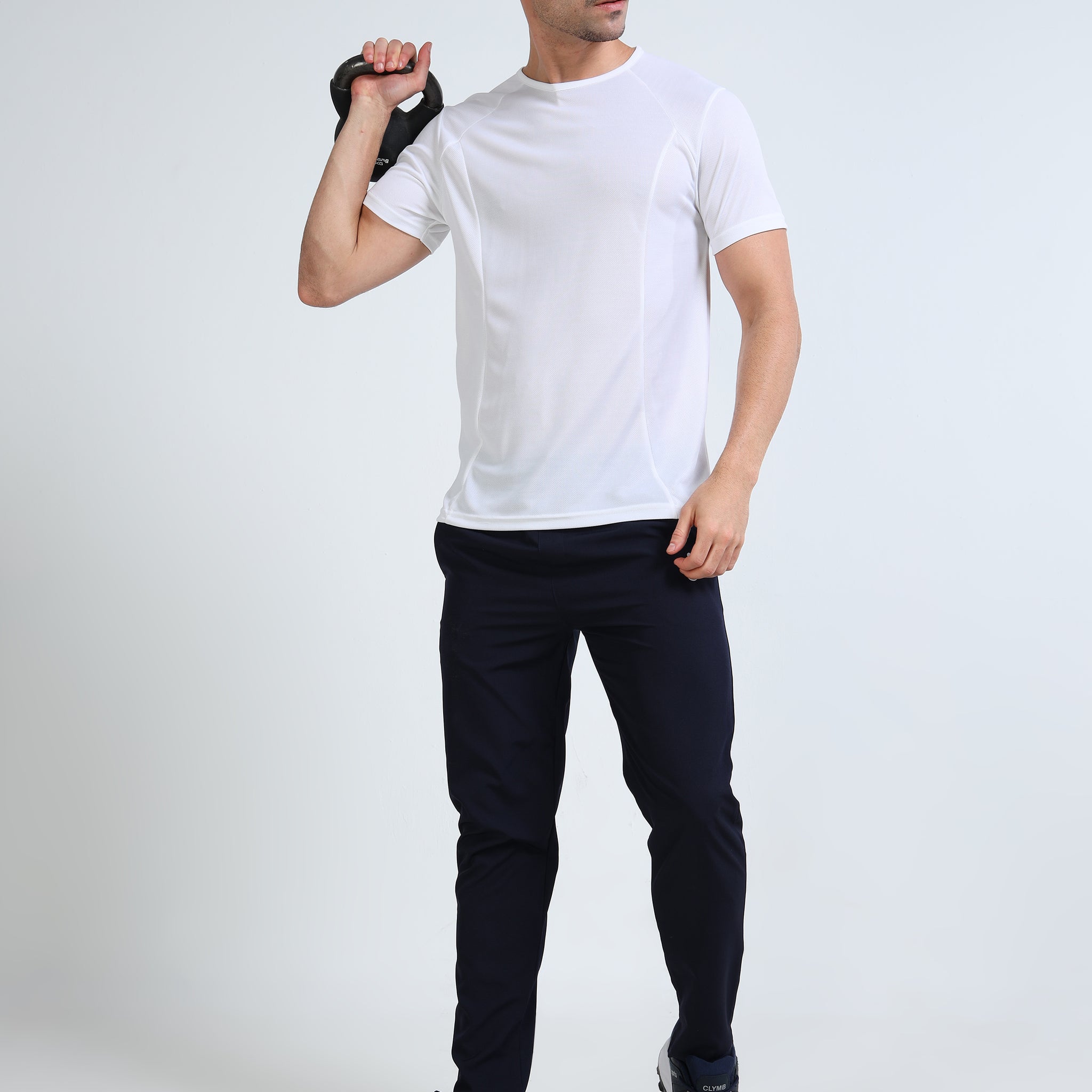 Mens Gym T-shirt in Rice Knit -  White