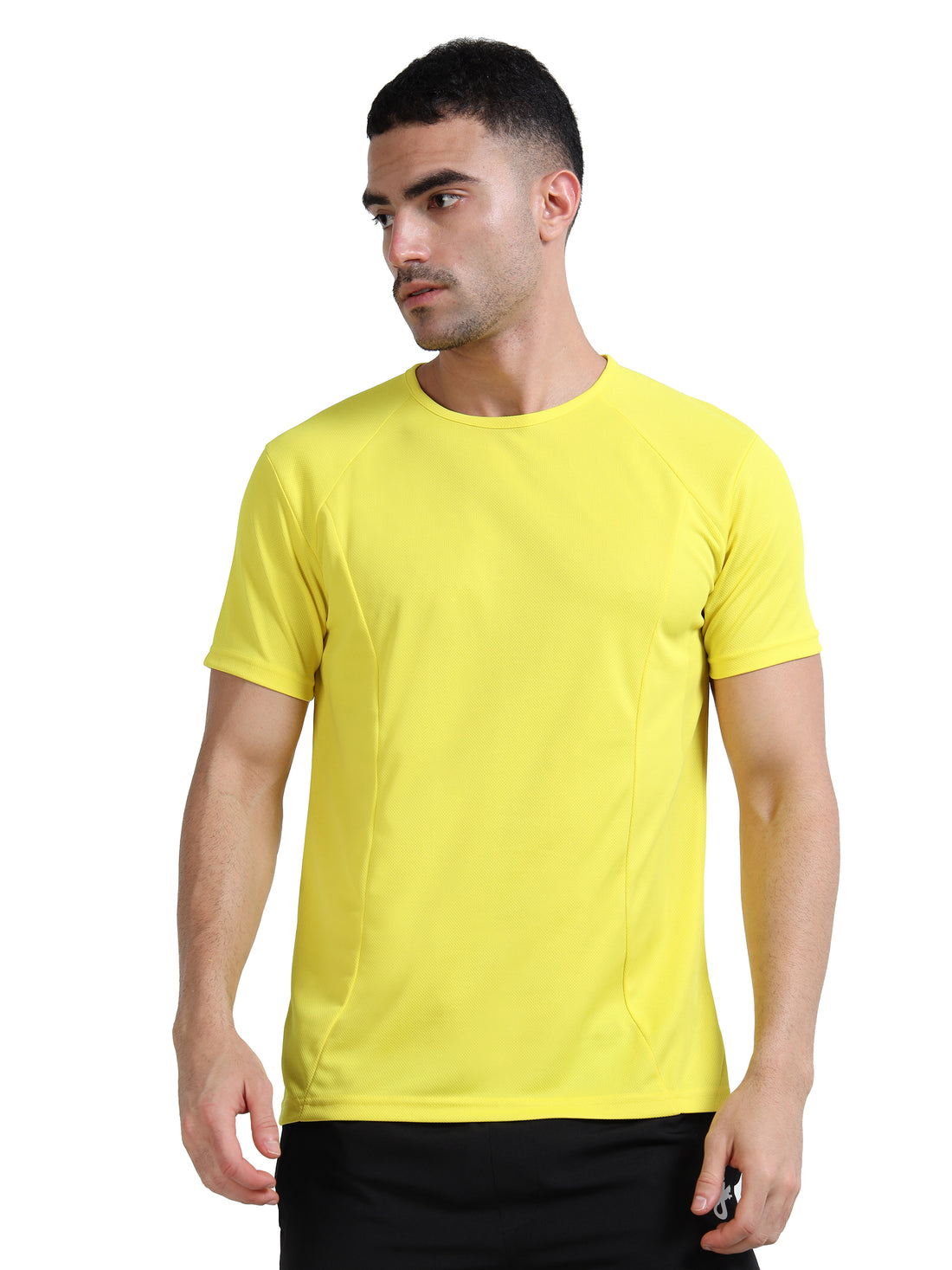 Mens Gym T-shirt - Rice knit - Lemon