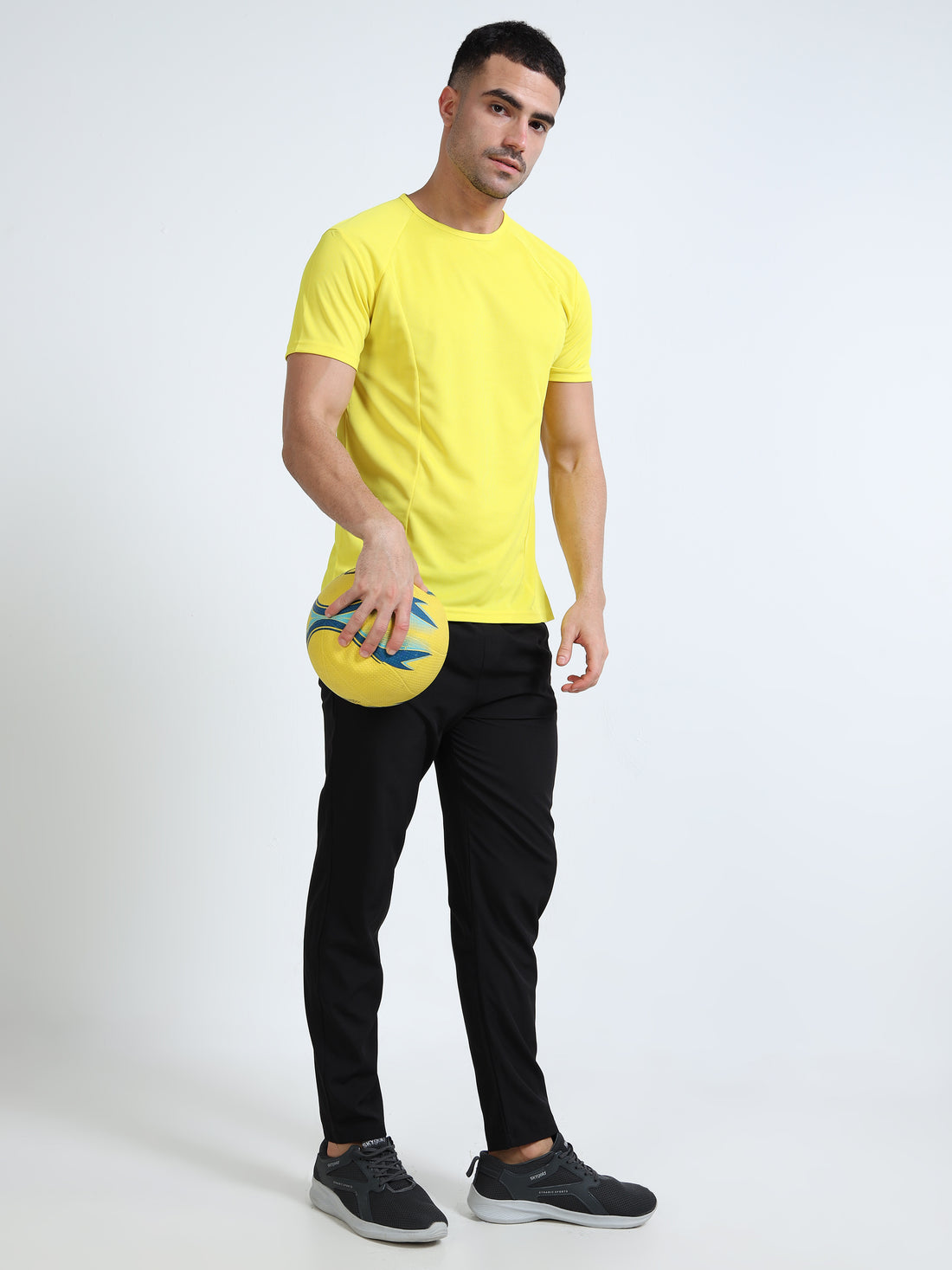Mens Gym T-shirt - Rice knit - Lemon