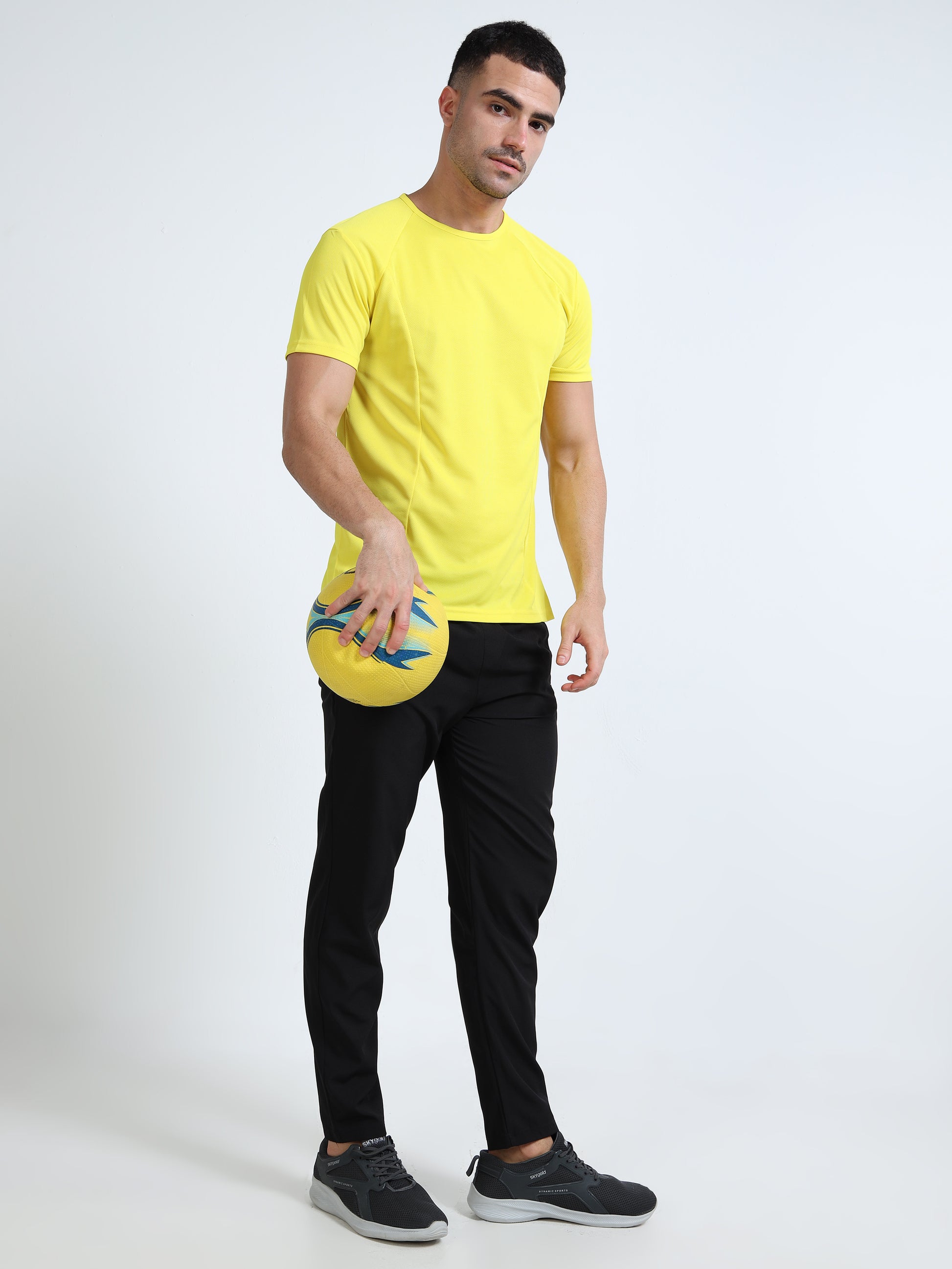 Mens Gym T-shirt - Rice knit - Lemon