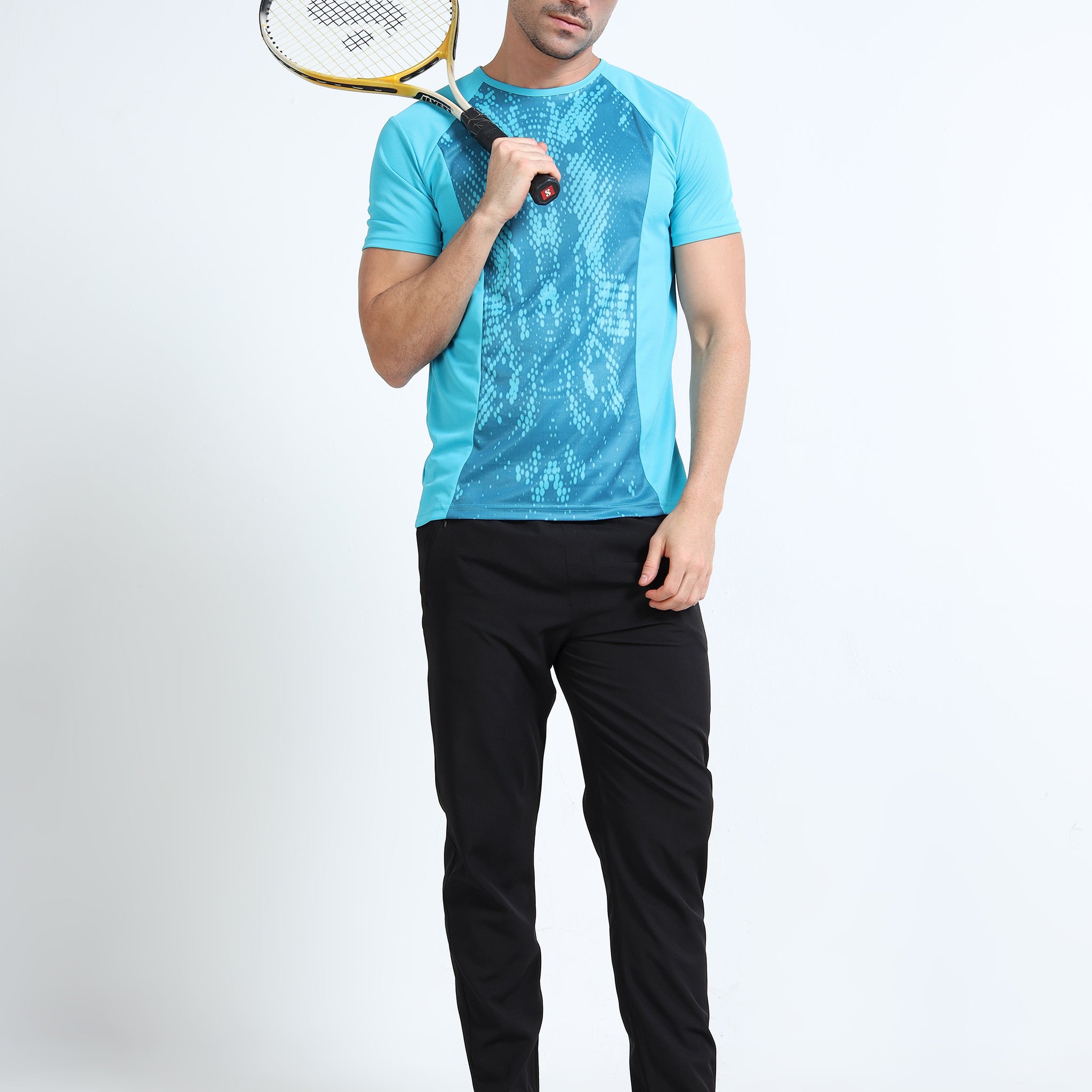 Printed Mens Active T-Shirts -  Blue