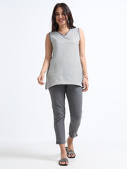 Women’s Sleeveless Short Kurta – Aztec Weave