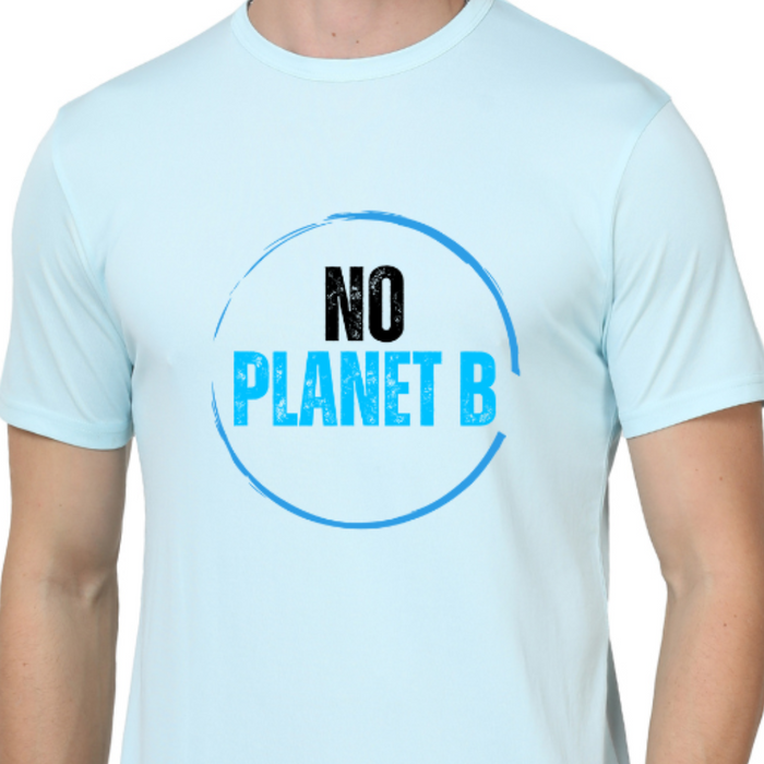 Men's Round Neck with Chest Print - No Planet B