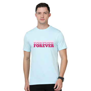 Men's Round Neck with Chest Print - Forever - Mint