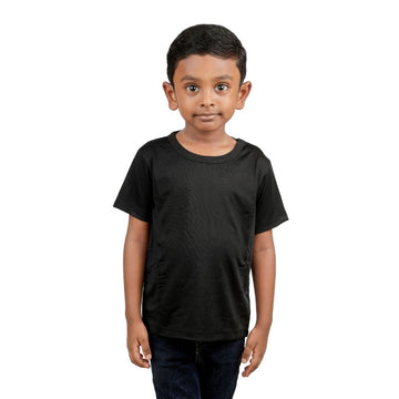 Kids rPET Round Neck T Shirt - Year 2 to 10 - Black