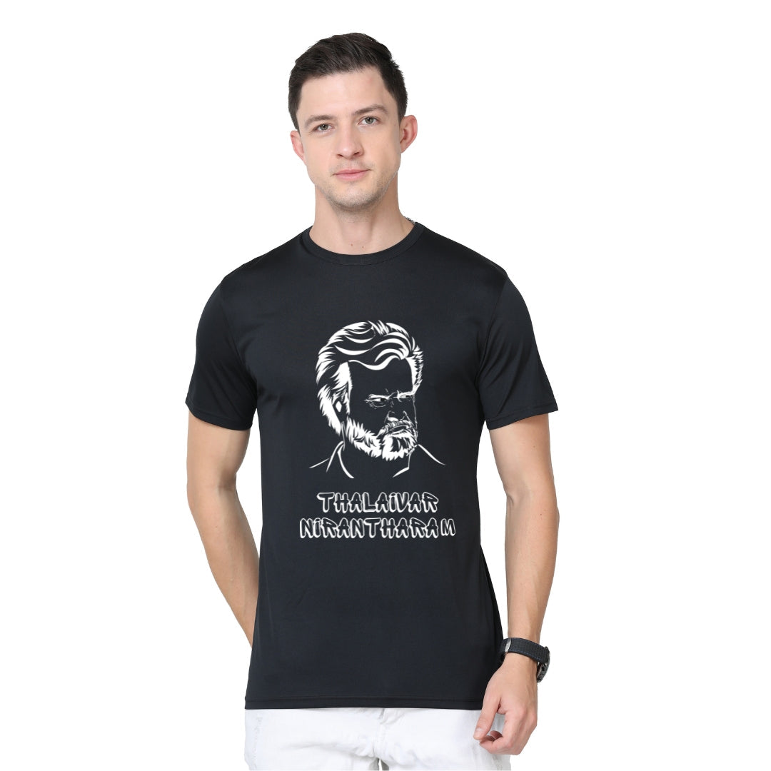 Black - Thalaivar Round Neck TShirt