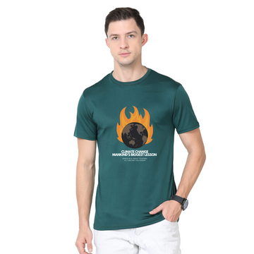Men's Round Neck with Chest Print - Teachers day - Bottle Green
