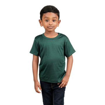 Kids rPET Round Neck T Shirt - Year 2 to 10 - Bottle Green
