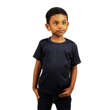 Kids rPET Round Neck T Shirt - Year 2 to 10 - Navy