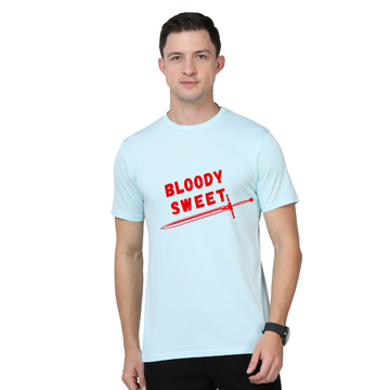 Men's Round Neck with Chest Print - Bloody Sweet (Option 2) - Mint