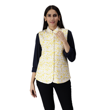Women's rPET Printed Jacket - Yellow