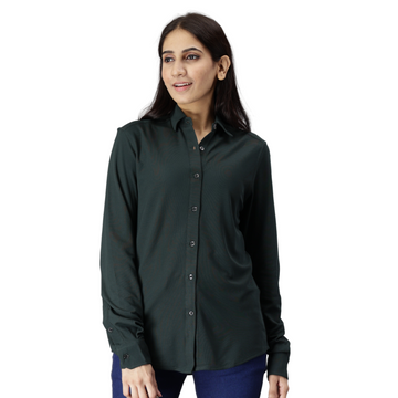 Women's rPET Casual Full Sleeve Shirt - Bottle Green