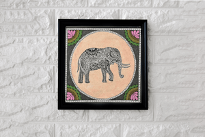 Mandala Elephant Art rPET Canvas Cloth Hand Painted by Artist