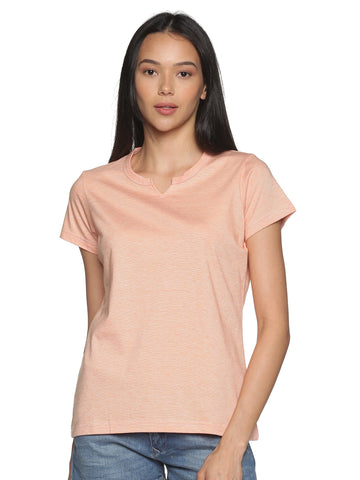 Women's rPET with Recycled Cotton Lazy Round Neck TShirt - Mandarin