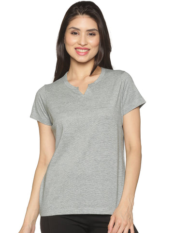 Women's rPET with Recycled Cotton Lazy Round Neck TShirt - Bottle Green