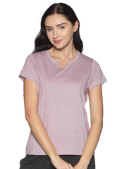 Women's rPET with Recycled Cotton Lazy Round Neck TShirt - Maroon