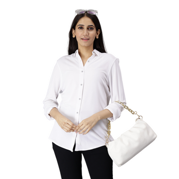 Women's rPET Casual Full Sleeve Shirt - White