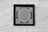 Mandala Black Art rPET Canvas Cloth Hand Painted by Artist