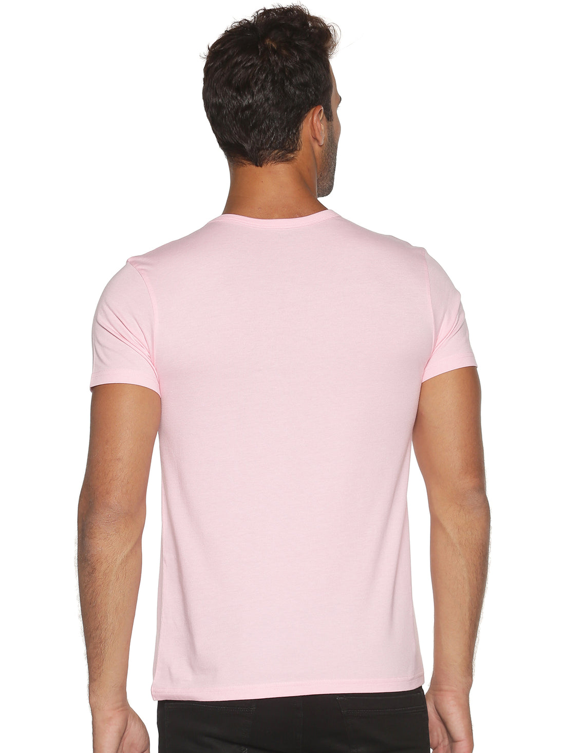 Men's Recycled Cotton V-Neck TShirt - Candy Pink