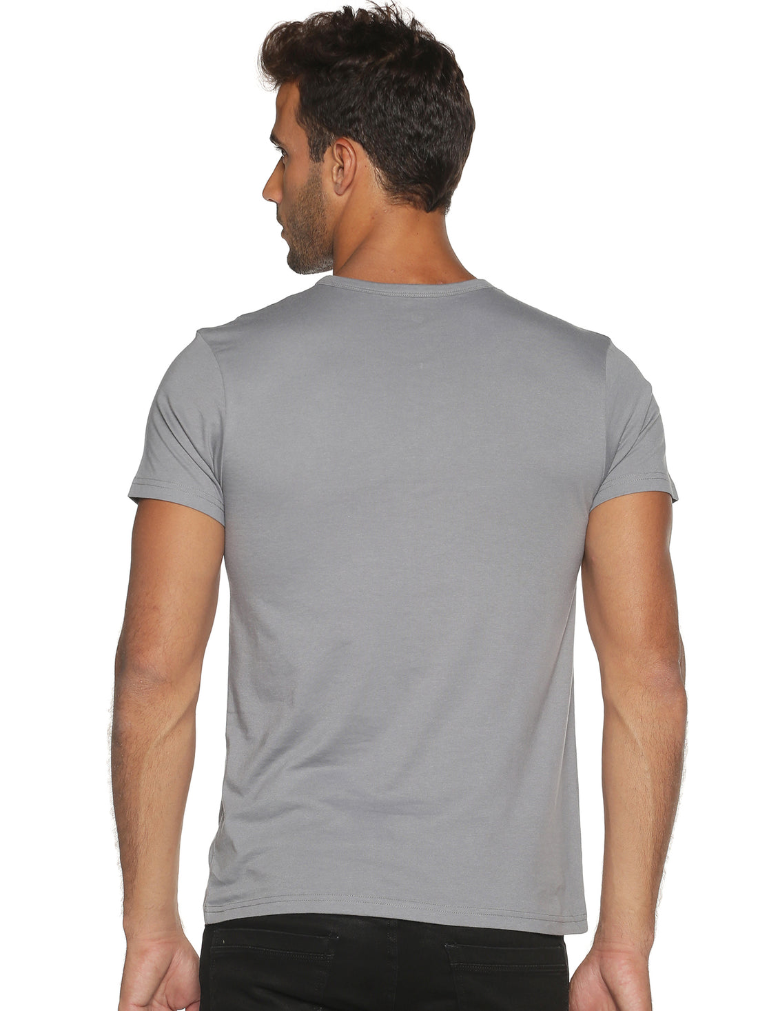Men's Recycled Cotton V-Neck TShirt - Flagstone Grey