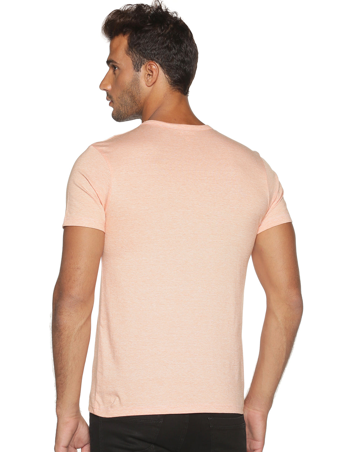 Men's rPET with Recycled Cotton V-Neck TShirt - Mandarin