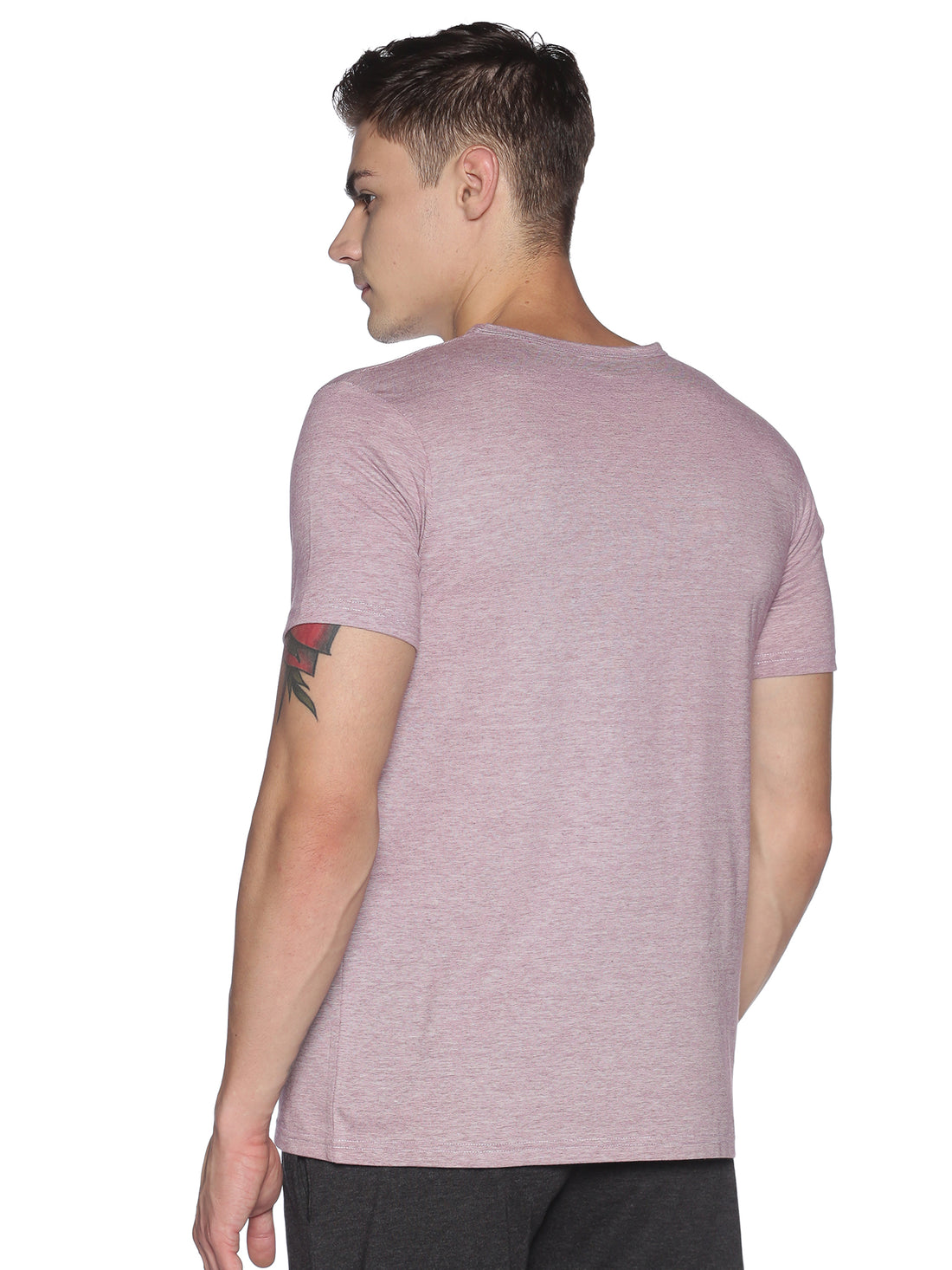 Men's rPET with Recycled Cotton V-Neck TShirt - Maroon