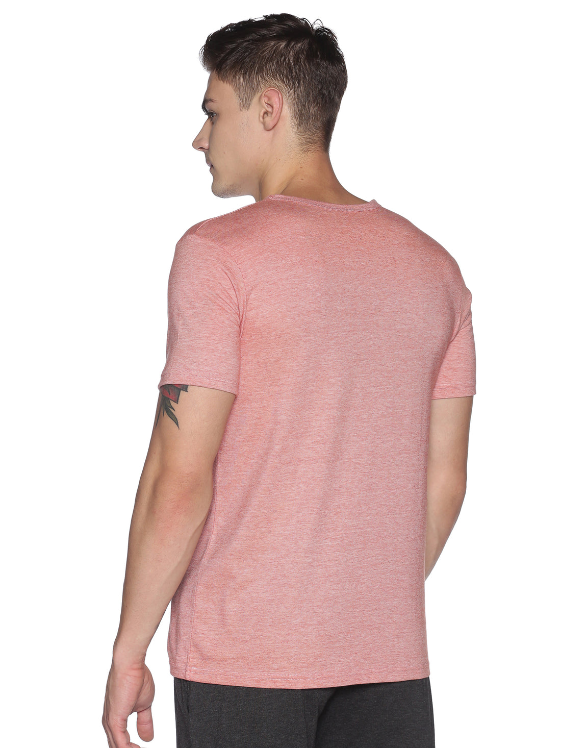 Men's rPET with Recycled Cotton V-Neck TShirt - Scarlet