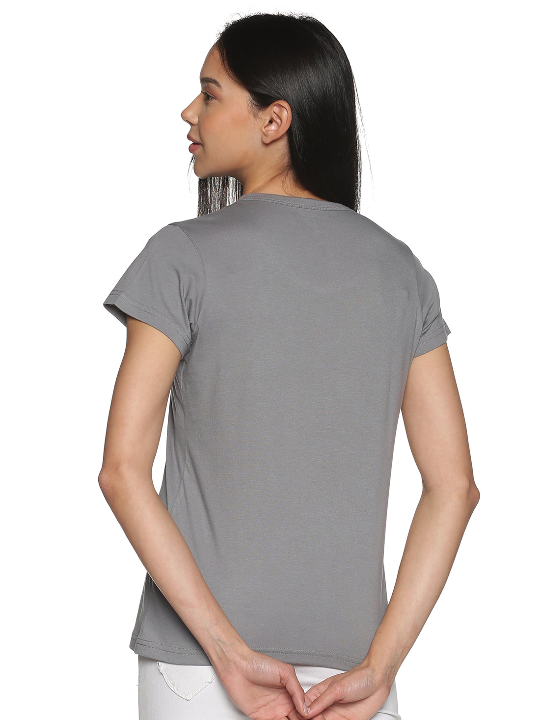 Women's Recycled Cotton Round Neck TShirt - Flagstone Grey