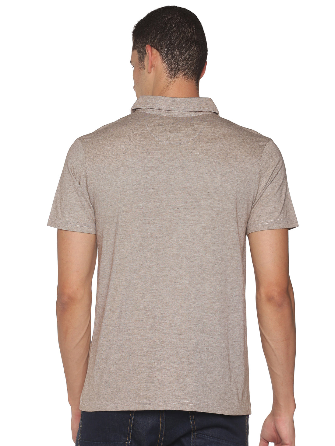 Solid Mens Polo T-Shirt - Nut Brown