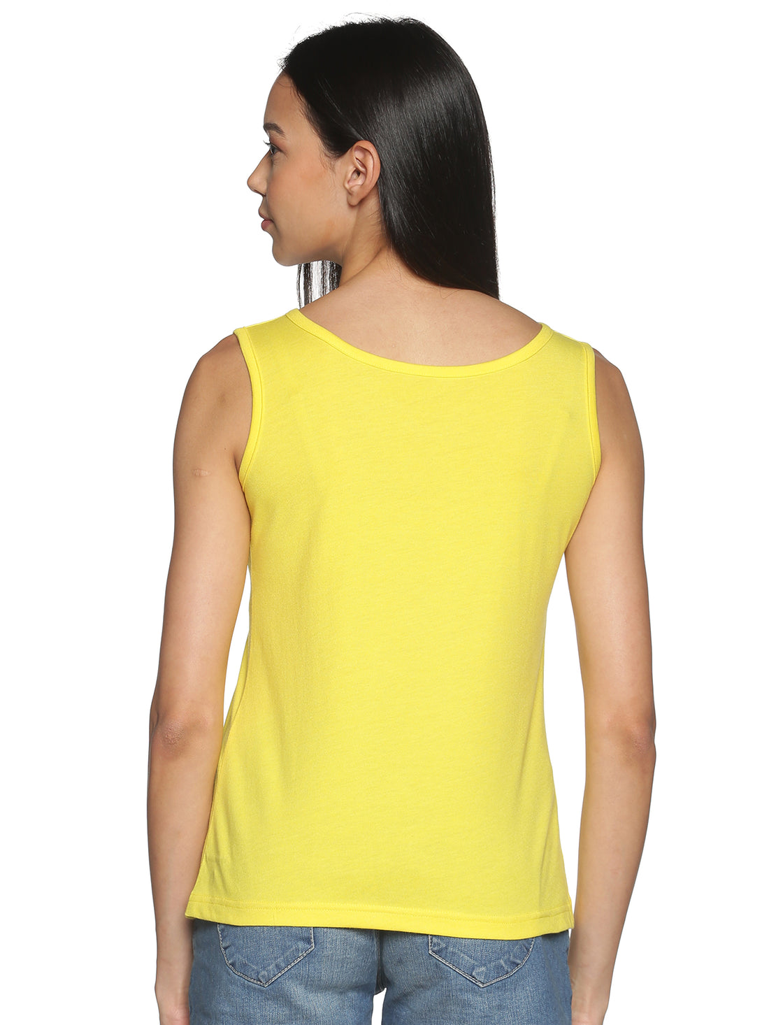 Women's Recycled Cotton Dual Neck Tank Top - Sphagetti Squash