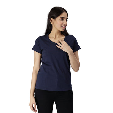 Eco Women's Round Neck TShirt - Navy