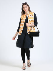 Womens rPET Printed Modi Jacket - Rust Argyle