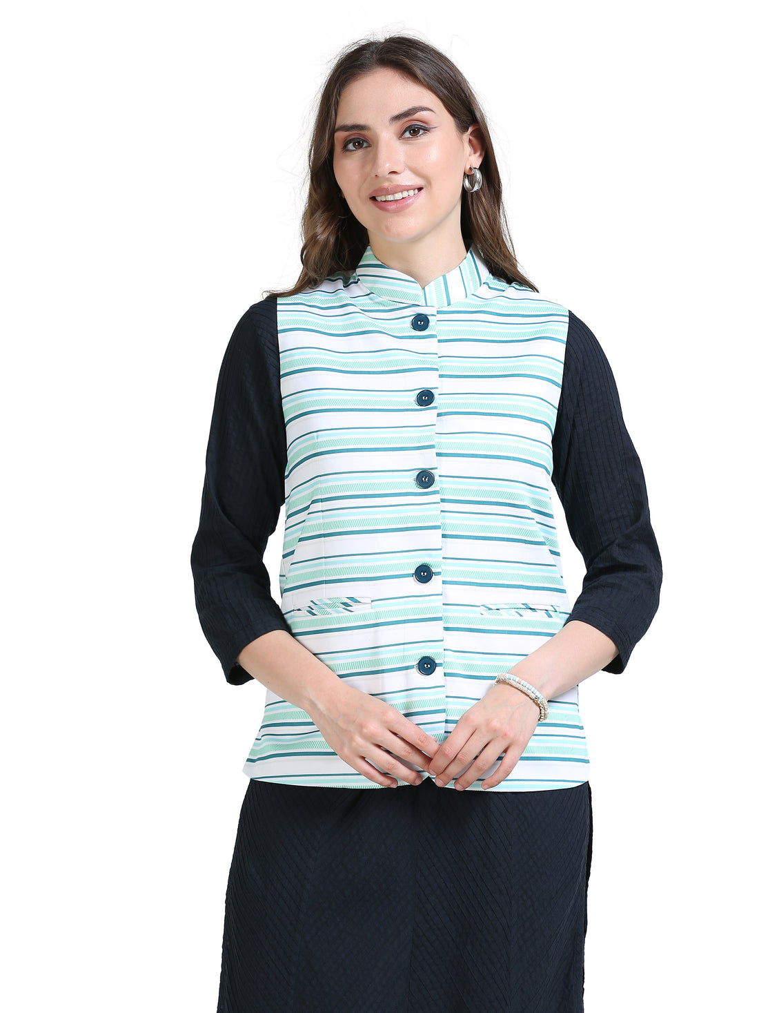 Womens rPET Printed Modi Jacket - Verdant lines