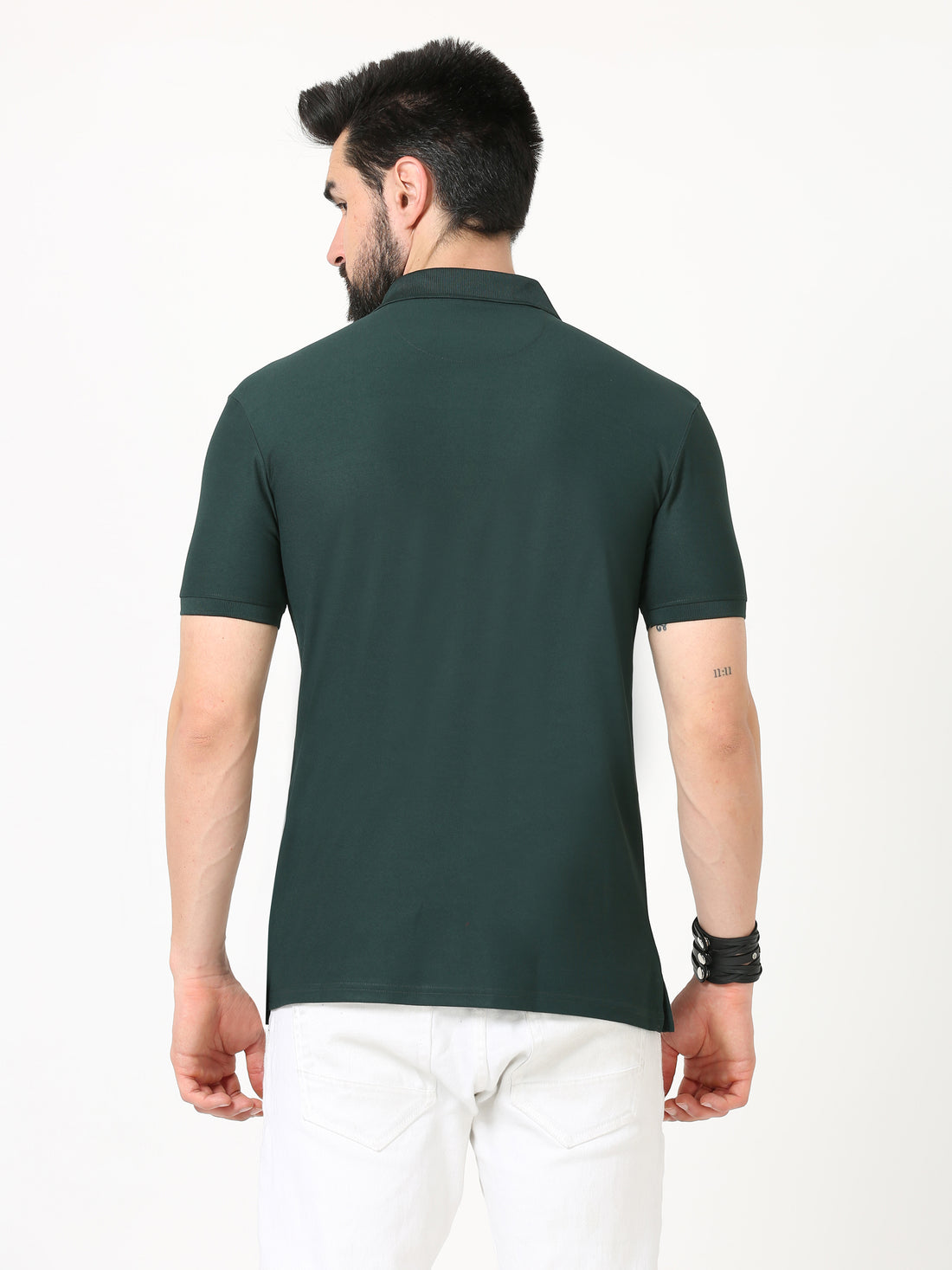 Plain Polo T-Shirt for Men - Bottle Green