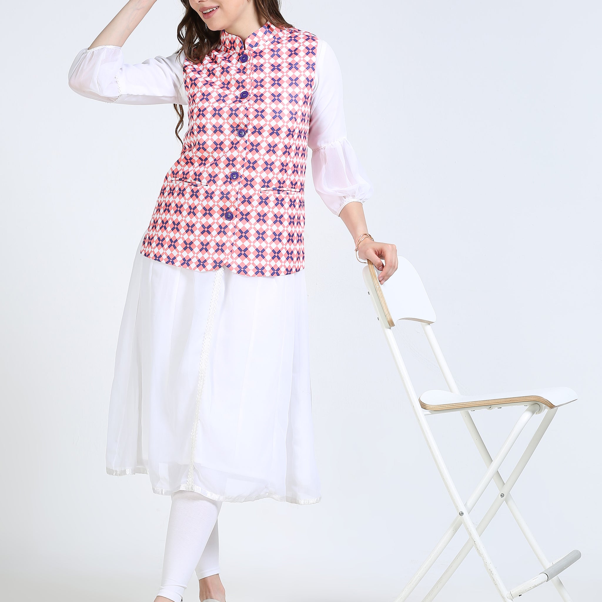 Womens rPET Printed Modi Jacket - Criss Weave