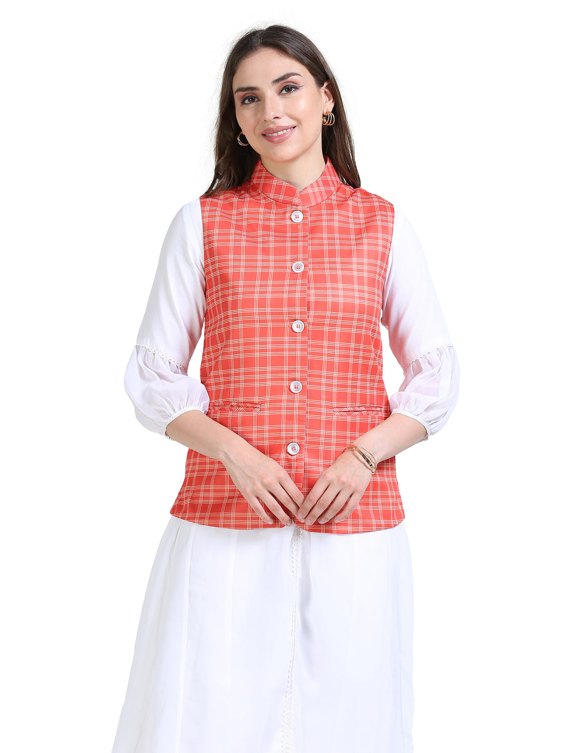 Womens rPET Printed Modi Jacket - Ember Plaid