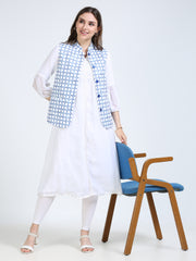 Womens rPET Printed Modi Jacket - Indigo Bloom